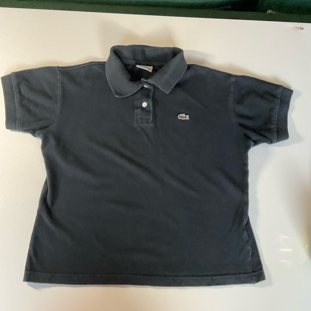 Lacoste Kids Black Classic Polo Shirt Size 40/12 Year Kids